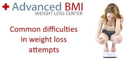 Common difficulties in weight loss attempts